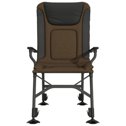 vidaXL Chaise de pêche pliable avec accoudoirs Taupe
