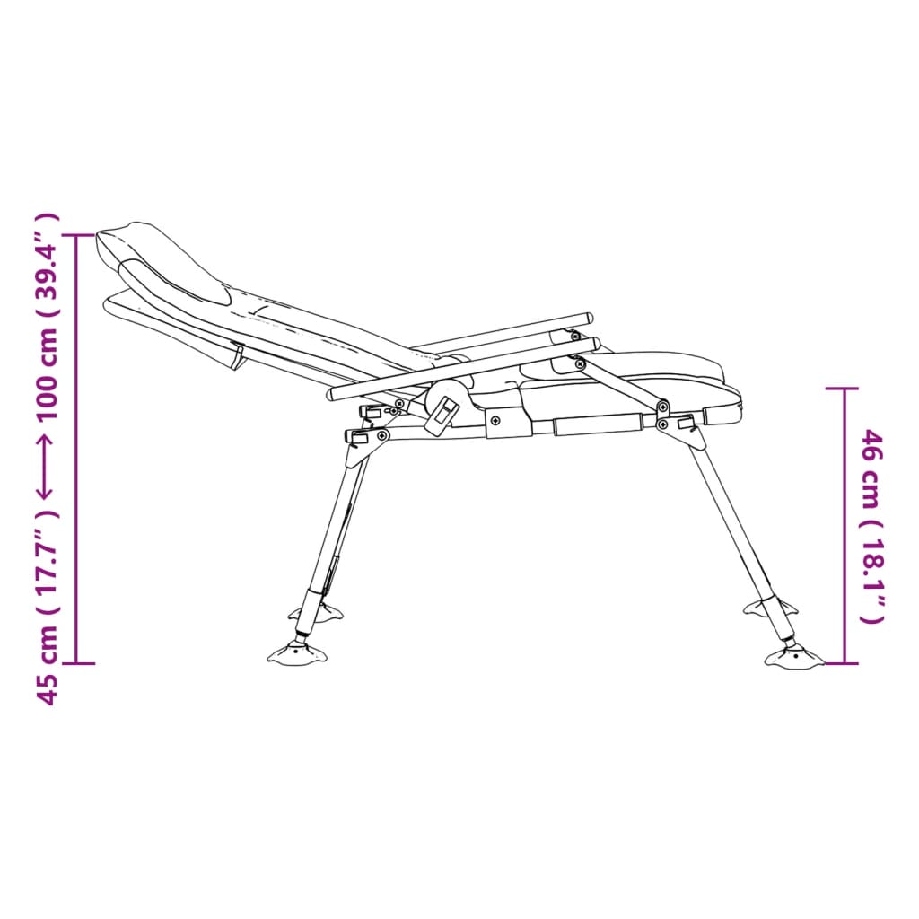 vidaXL Chaise de pêche pliable avec accoudoirs Taupe