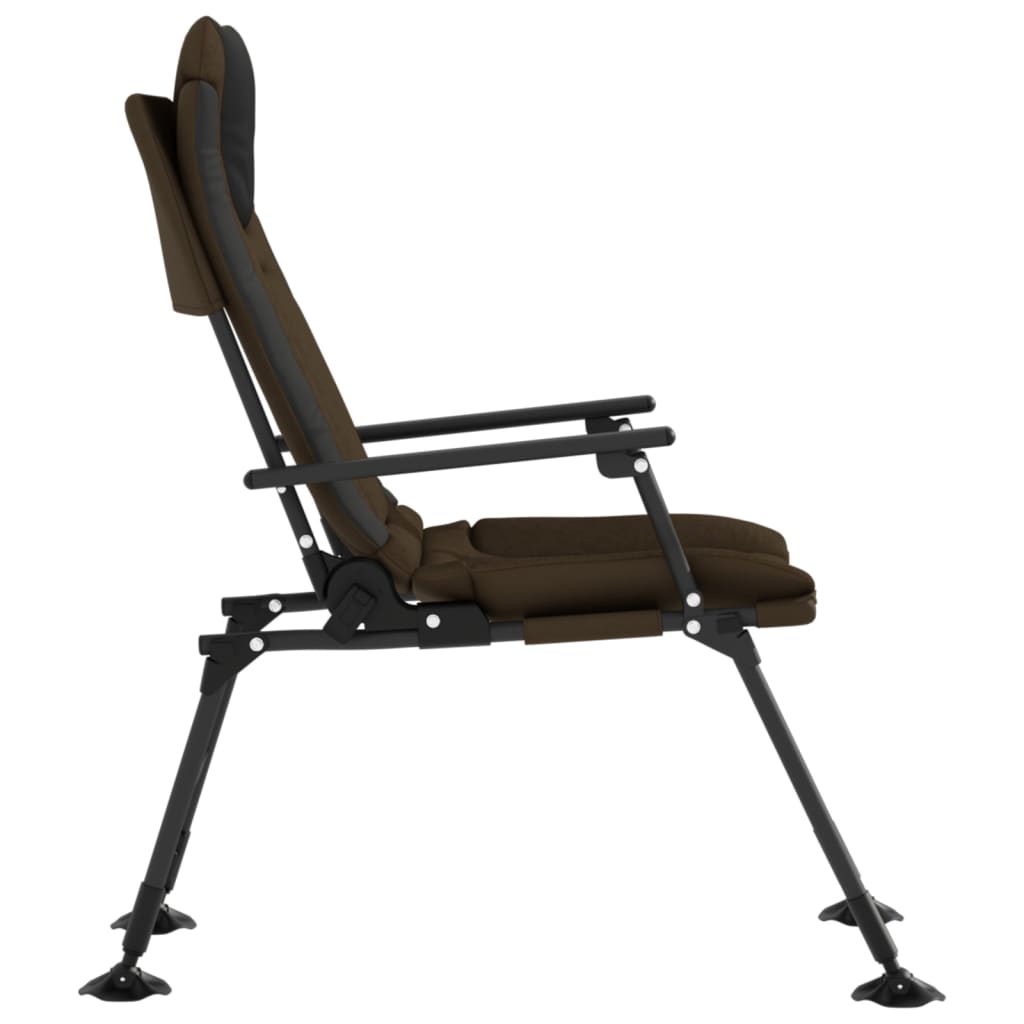 vidaXL Chaise de pêche pliable avec accoudoirs Taupe