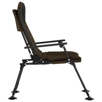 vidaXL Chaise de pêche pliable avec accoudoirs Taupe