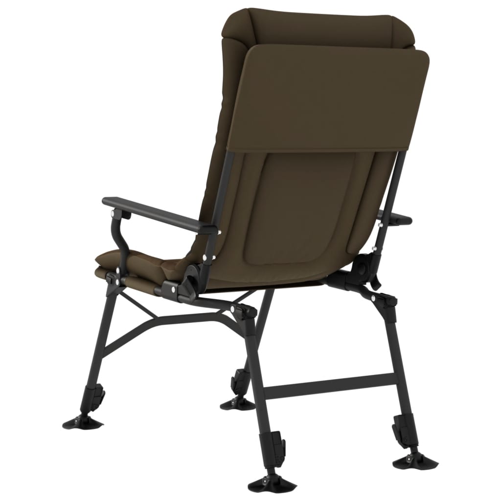 vidaXL Chaise de pêche pliable avec accoudoirs Taupe