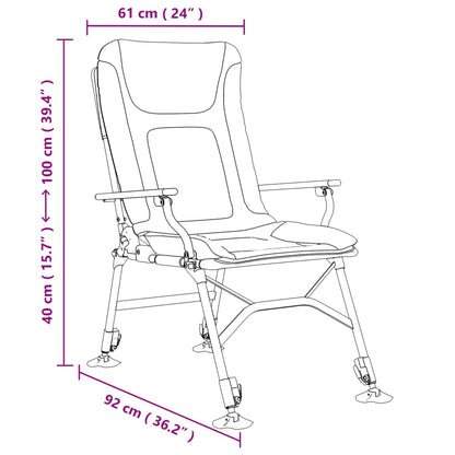 vidaXL Chaise de pêche pliable avec accoudoirs Taupe