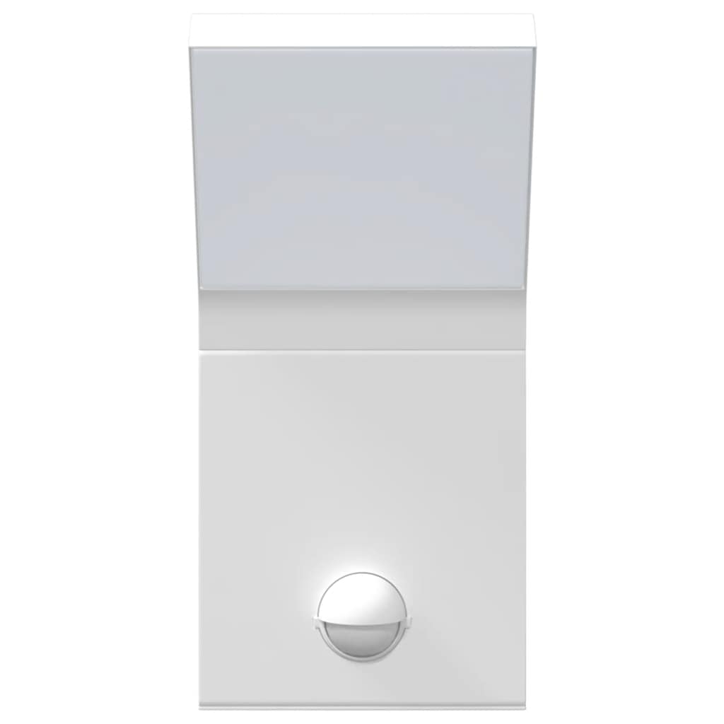 LED-Außenwandleuchten mit Sensor 2 Stk. Weiß Aludruckguss