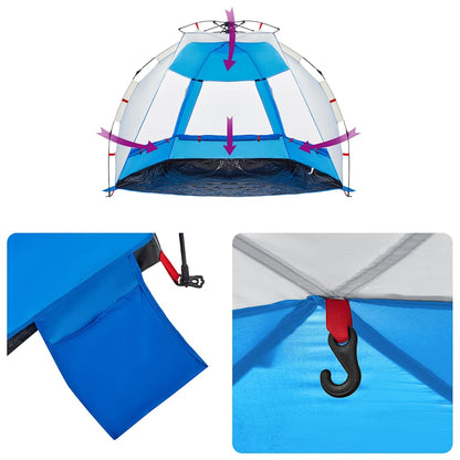 vidaXL Strandzelt 2 Personen Azurblau Quick Release Wasserdicht