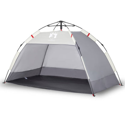 vidaXL Strandzelt 2 Personen Grau Quick Release Wasserdicht