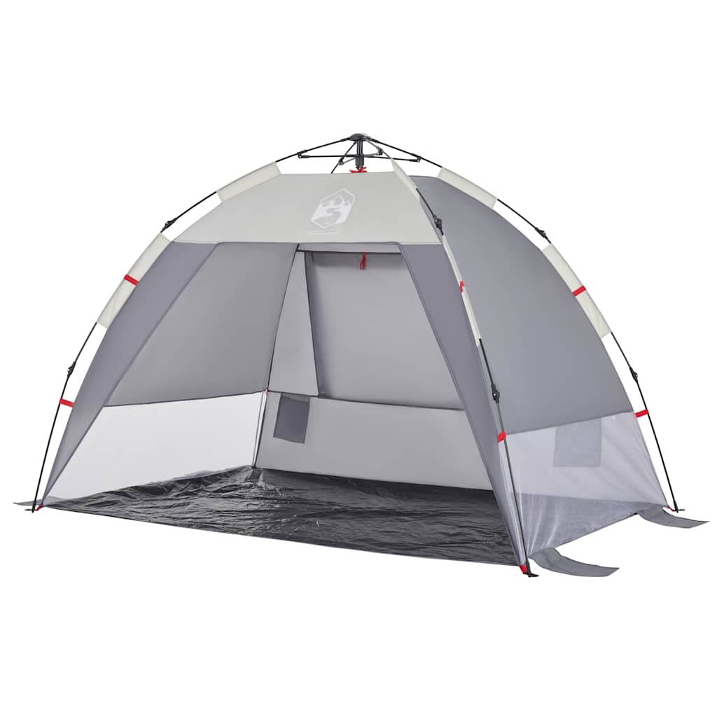 vidaXL Strandzelt 2 Personen Grau Quick Release Wasserdicht
