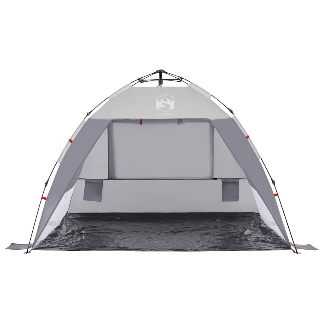 vidaXL Strandzelt 2 Personen Grau Quick Release Wasserdicht