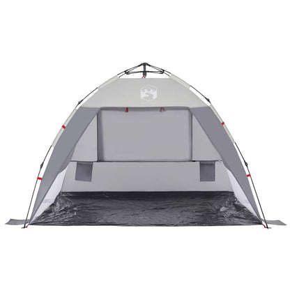 vidaXL Strandzelt 2 Personen Grau Quick Release Wasserdicht