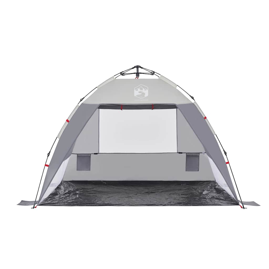 vidaXL Strandzelt 2 Personen Grau Quick Release Wasserdicht