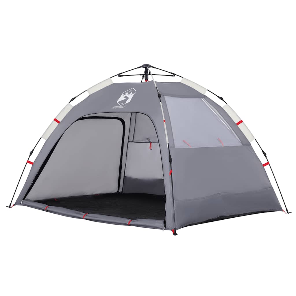 vidaXL Strandzelt 2 Personen Grau Quick Release Wasserdicht