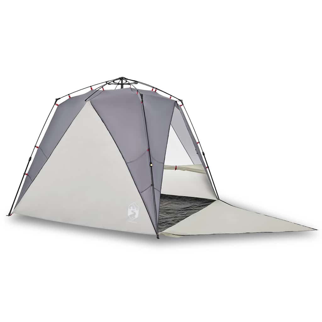vidaXL Strandzelt 4 Personen Grau Quick Release Wasserdicht