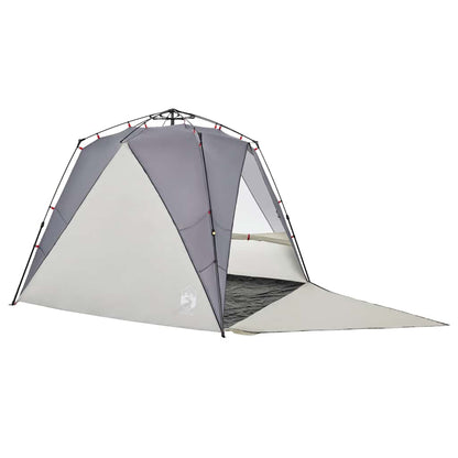 vidaXL Strandzelt 4 Personen Grau Quick Release Wasserdicht