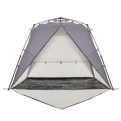 vidaXL Strandzelt 4 Personen Grau Quick Release Wasserdicht