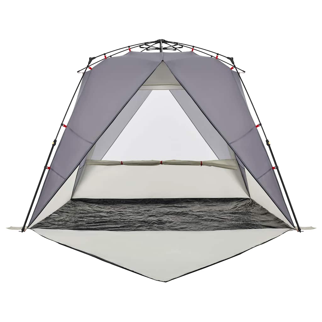 vidaXL Strandzelt 4 Personen Grau Quick Release Wasserdicht
