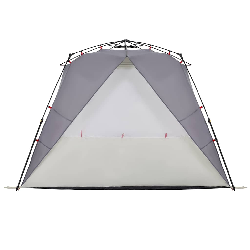 vidaXL Strandzelt 4 Personen Grau Quick Release Wasserdicht