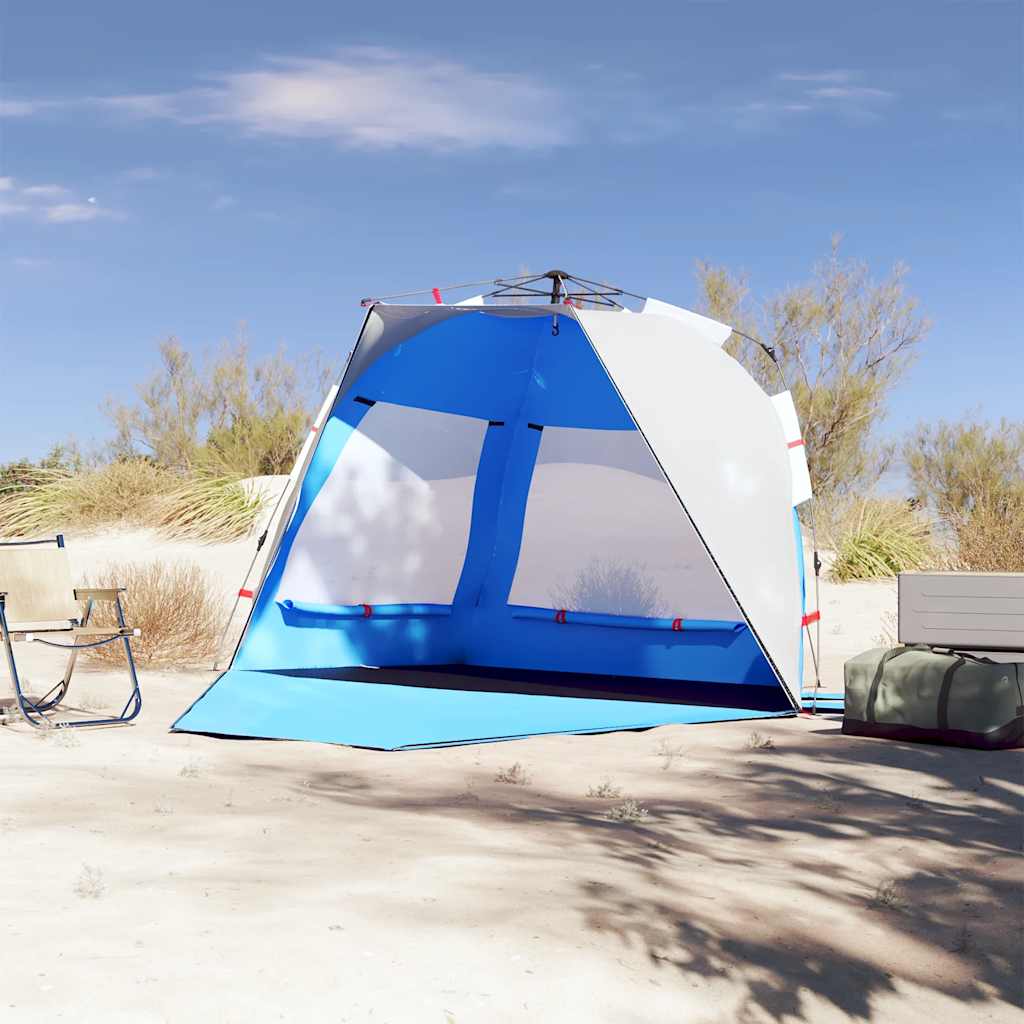 vidaXL Strandzelt 3 Personen Azurblau Quick Release Wasserdicht