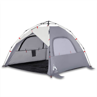 vidaXL Strandzelt 3 Personen Grau Quick Release Wasserdicht