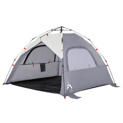 vidaXL Strandzelt 3 Personen Grau Quick Release Wasserdicht