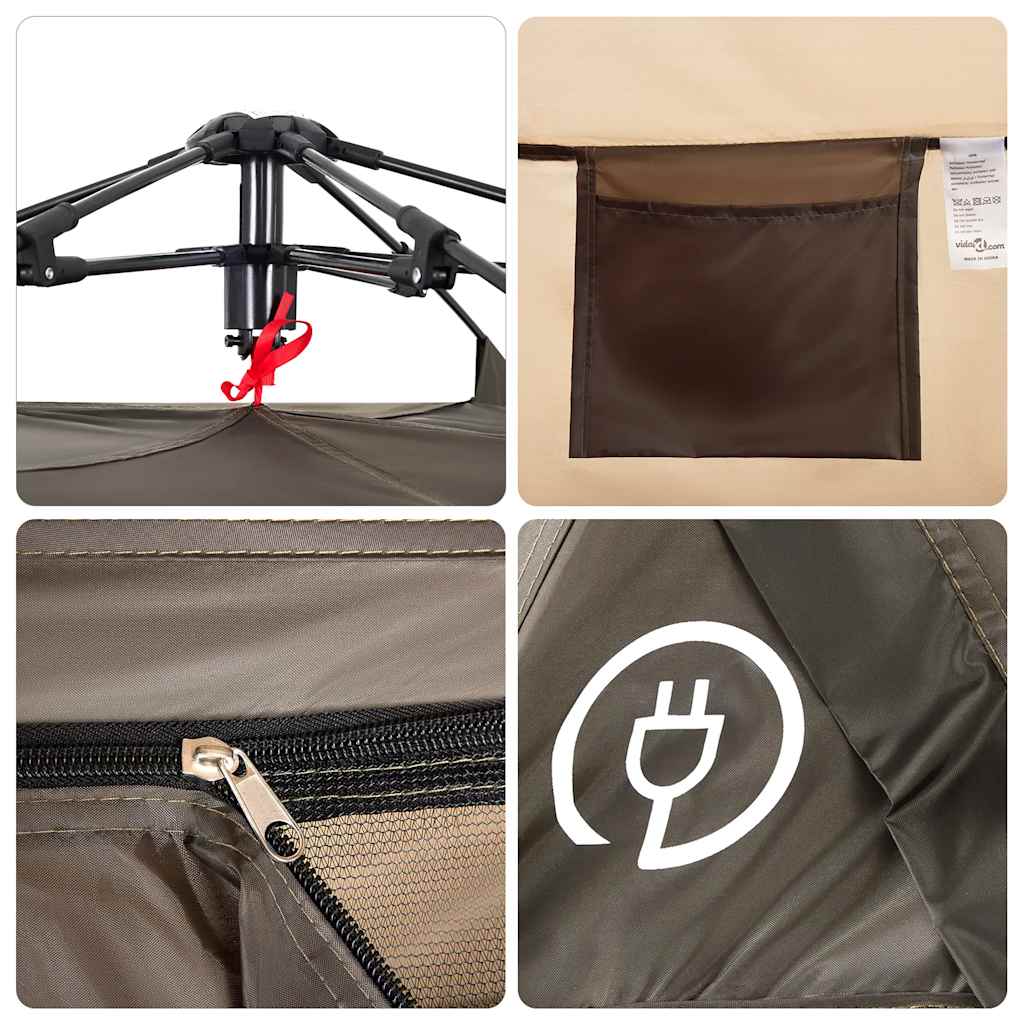 Angelzelt 4 Personen Braun Quick Release