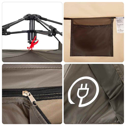 Angelzelt 4 Personen Braun Quick Release