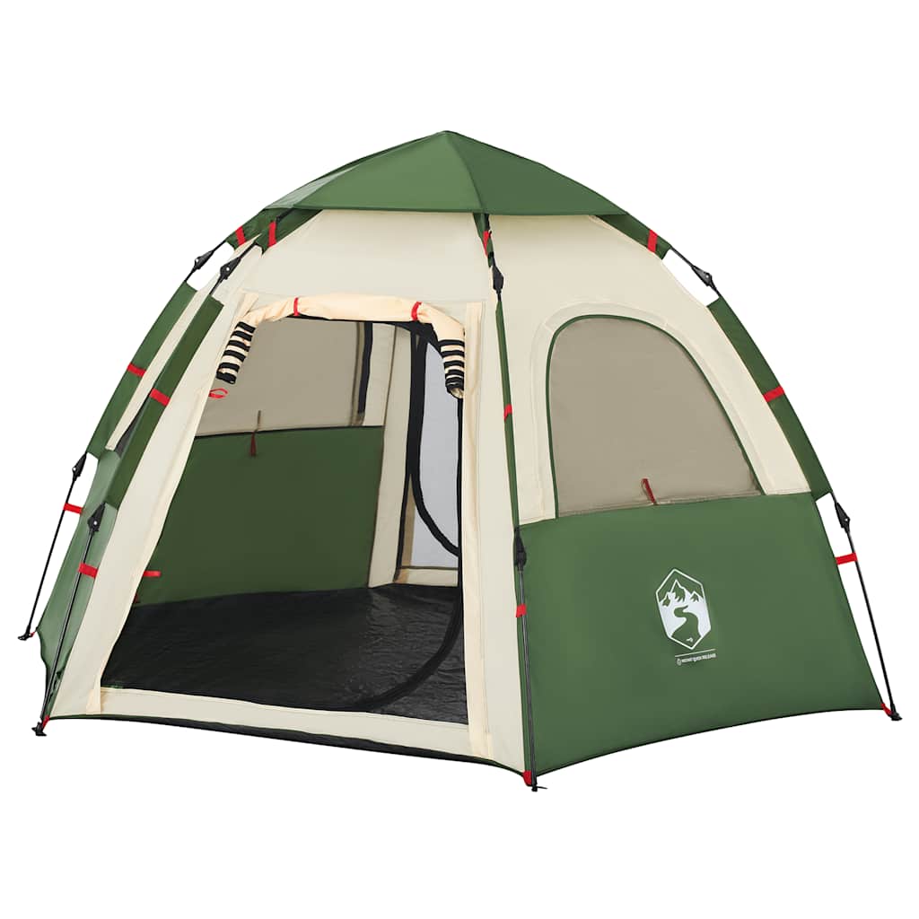 vidaXL Tente de camping 4 personnes vert à démontage rapide