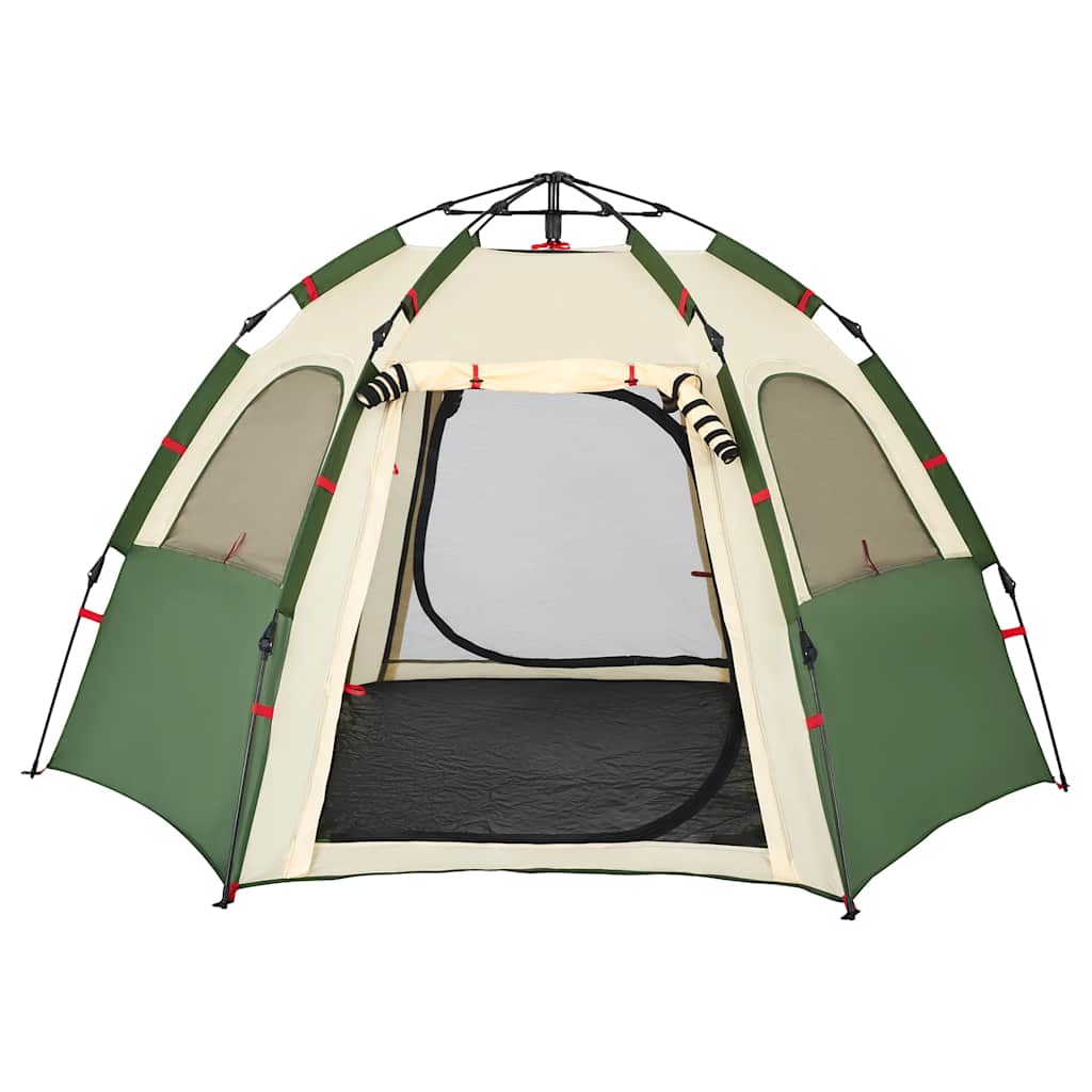 vidaXL Tente de camping 4 personnes vert à démontage rapide