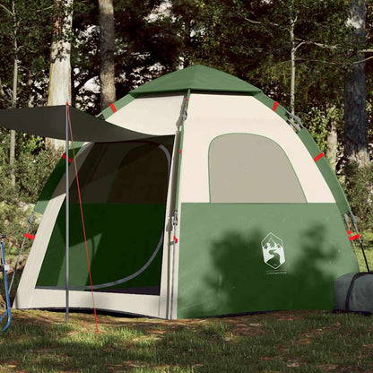 vidaXL Tente de camping 4 personnes vert à démontage rapide