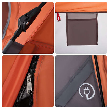vidaXL Campingzelt 4 Personen Grau und Orange Quick Release