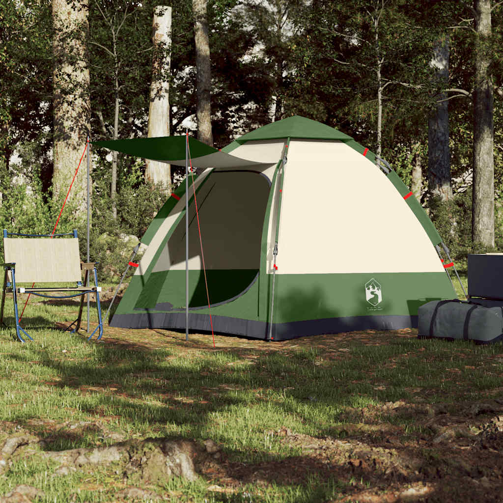 vidaXL Campingzelt 4 Personen Grün Quick Release