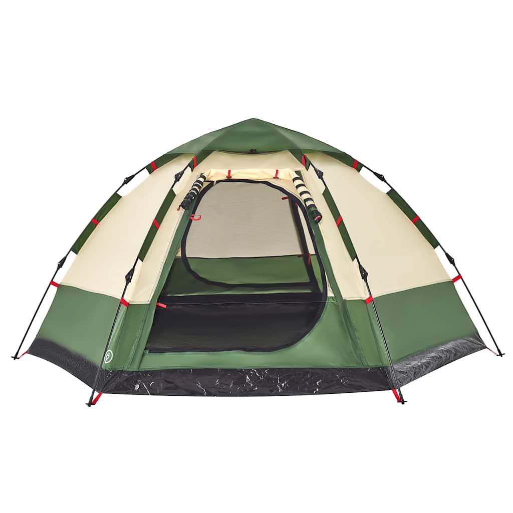 vidaXL Campingzelt 4 Personen Grün Quick Release