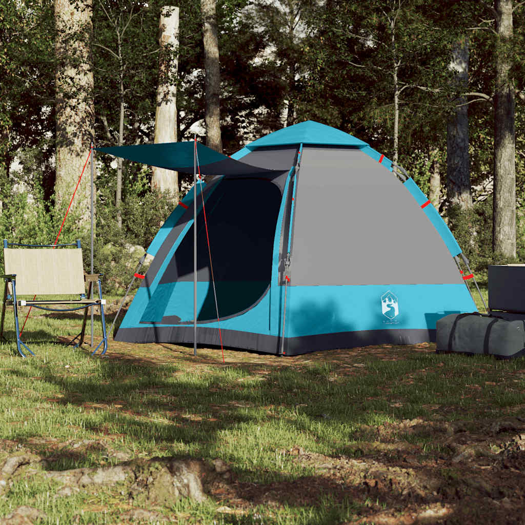 vidaXL Campingzelt 4 Personen Blau Quick Release