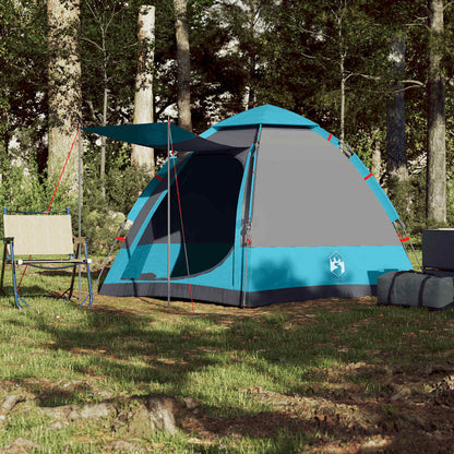 vidaXL Campingzelt 4 Personen Blau Quick Release