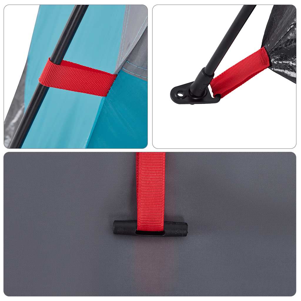 vidaXL Campingzelt 4 Personen Blau Quick Release