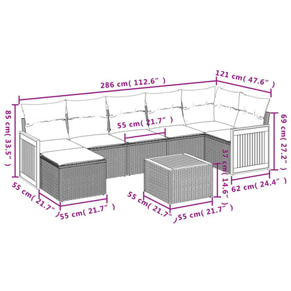 vidaXL Ensemble de canapés de jardin 8 pièces avec coussins résine tressée noir
