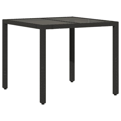 vidaXL 5-tlg. Garten-Essgruppe mit Kissen Schwarz Poly Rattan