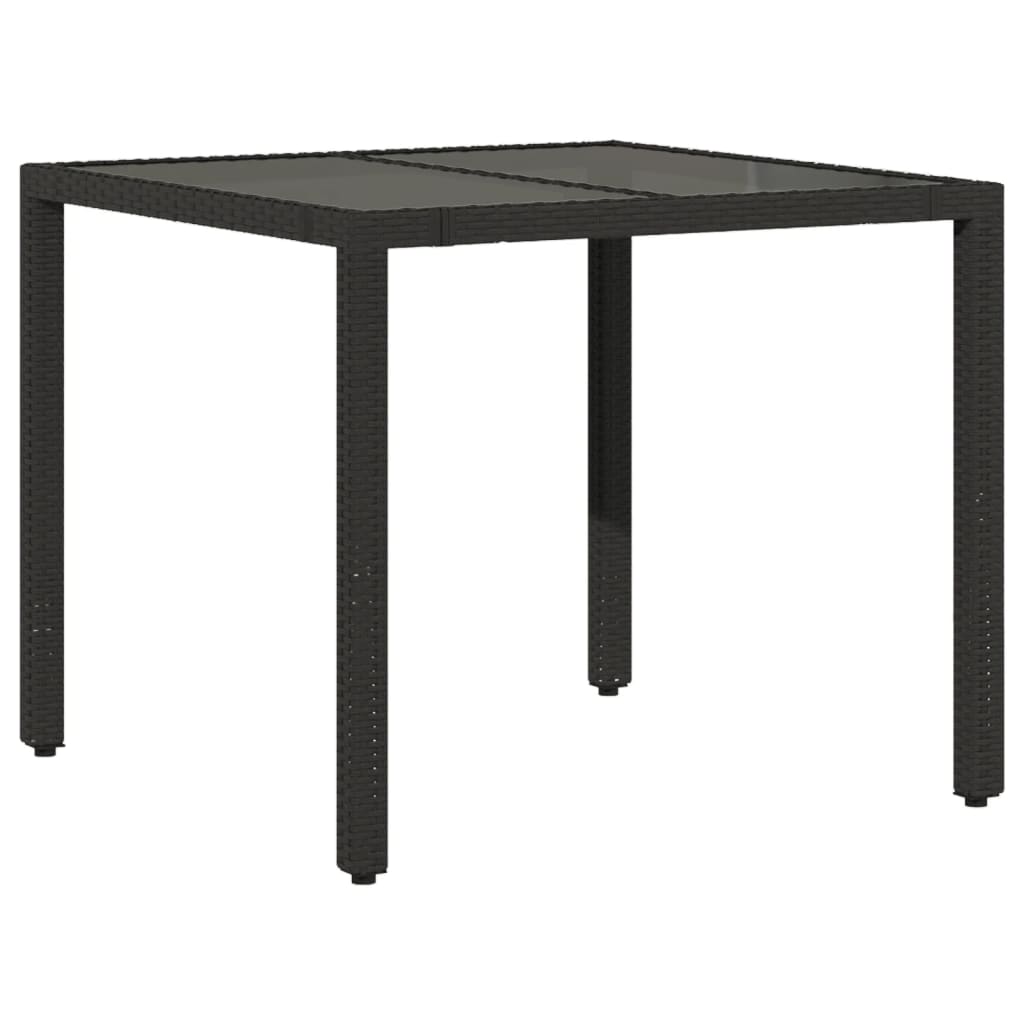 vidaXL 5-tlg. Garten-Essgruppe mit Kissen Schwarz Poly Rattan