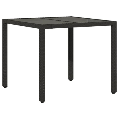 vidaXL 5-tlg. Garten-Essgruppe mit Kissen Schwarz Poly Rattan