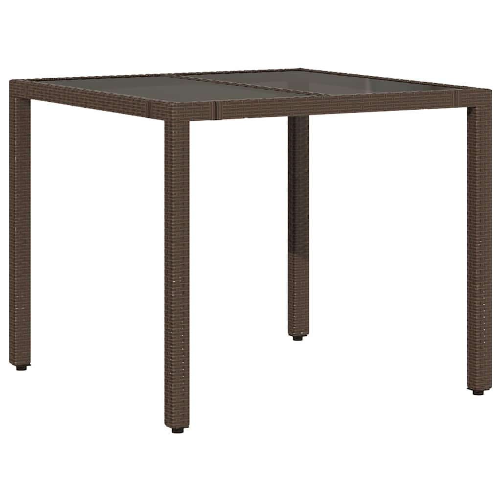vidaXL 5-tlg. Garten-Essgruppe mit Kissen Braun Poly Rattan