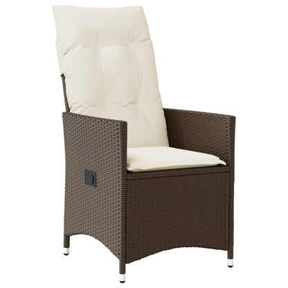 vidaXL 5-tlg. Garten-Essgruppe mit Kissen Braun Poly Rattan