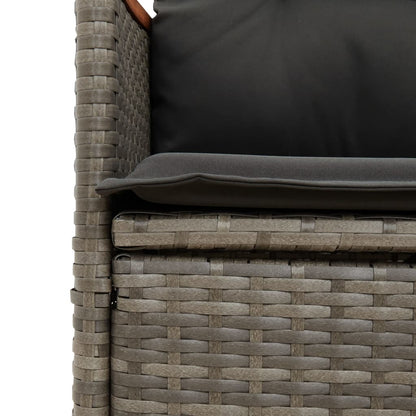 vidaXL 5-tlg. Garten-Essgruppe mit Kissen Grau Poly Rattan