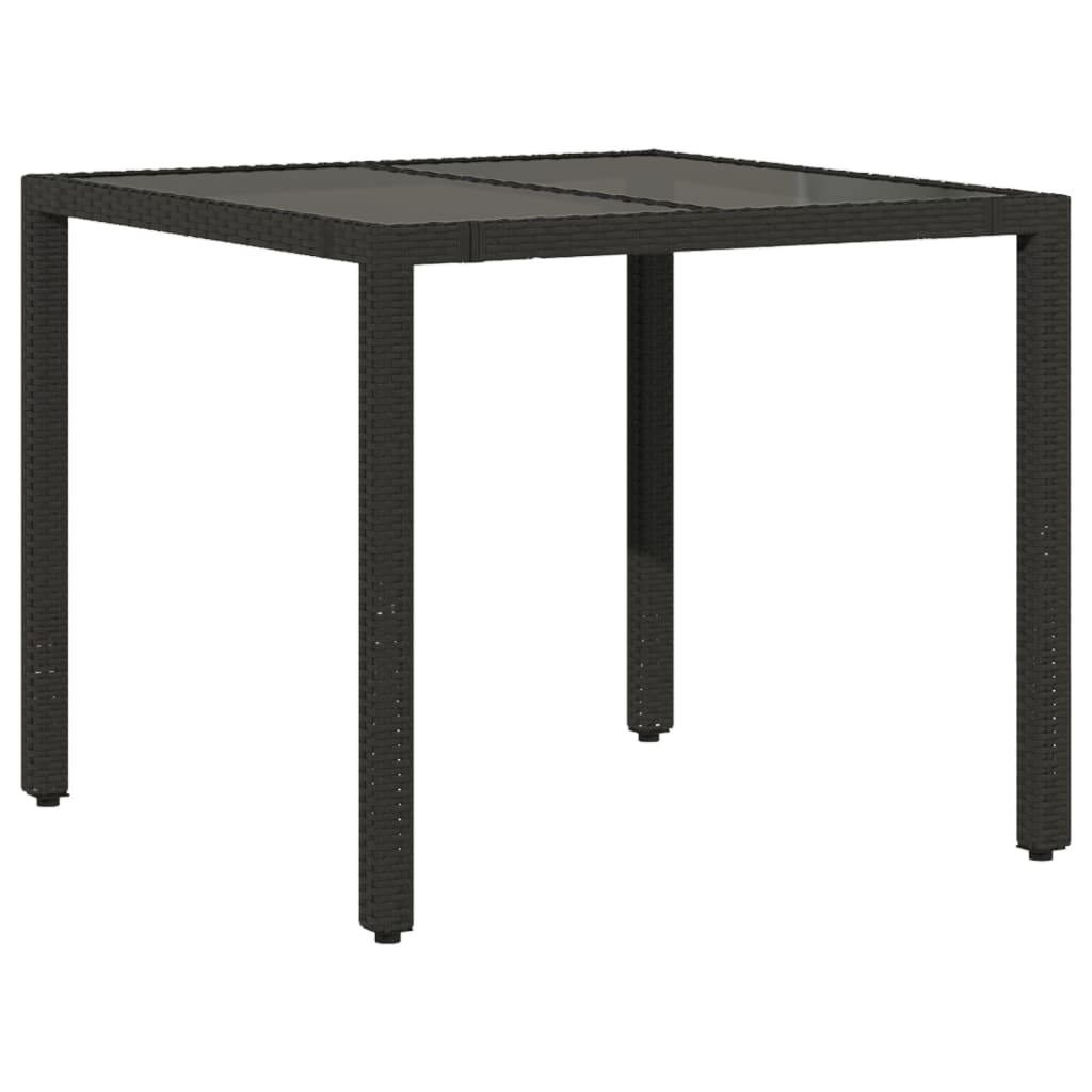 vidaXL 5-tlg. Garten-Essgruppe mit Kissen Schwarz Poly Rattan