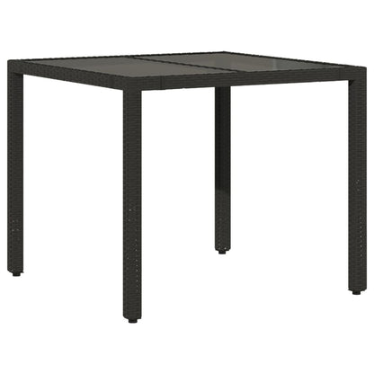 vidaXL 5-tlg. Garten-Essgruppe mit Kissen Schwarz Poly Rattan