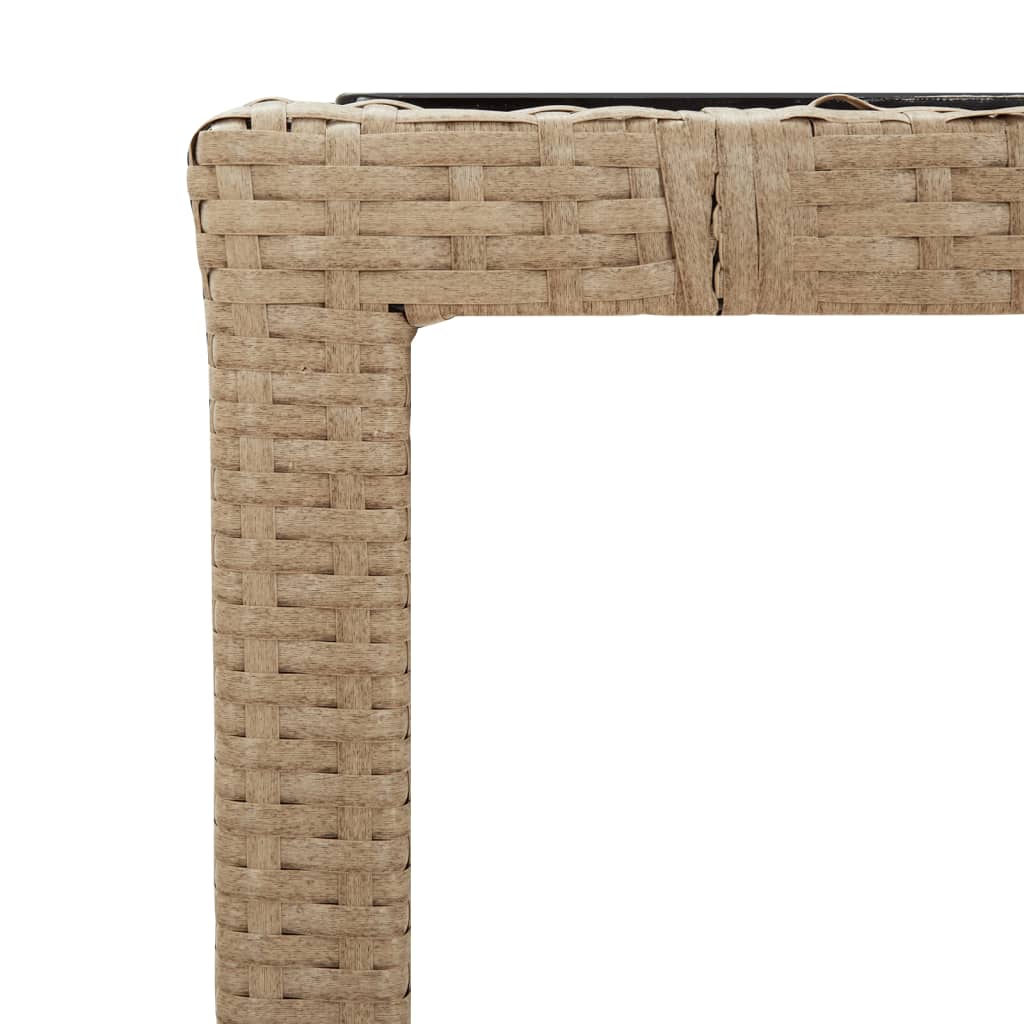 vidaXL 5-tlg. Garten-Bistro-Set mit Kissen Beige Poly Rattan