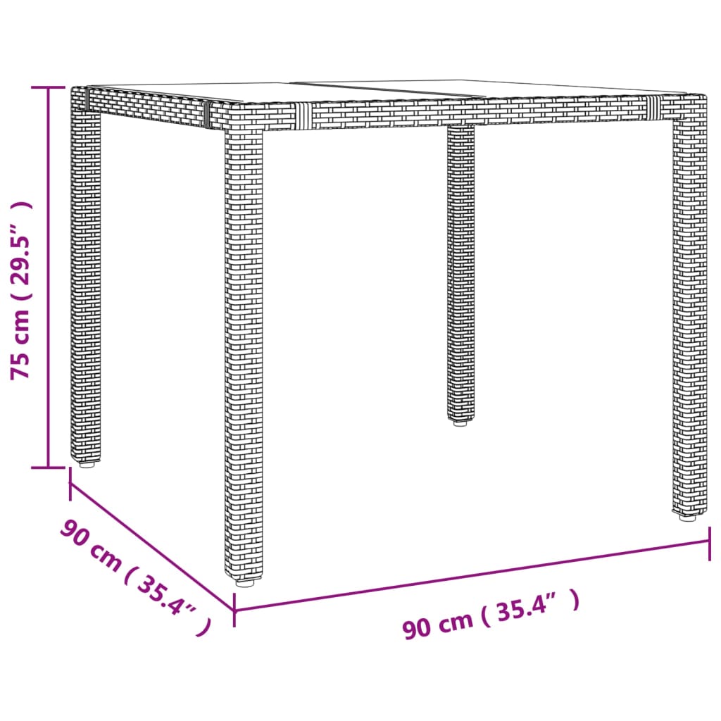 vidaXL 5-tlg. Garten-Bistro-Set mit Kissen Beige Poly Rattan