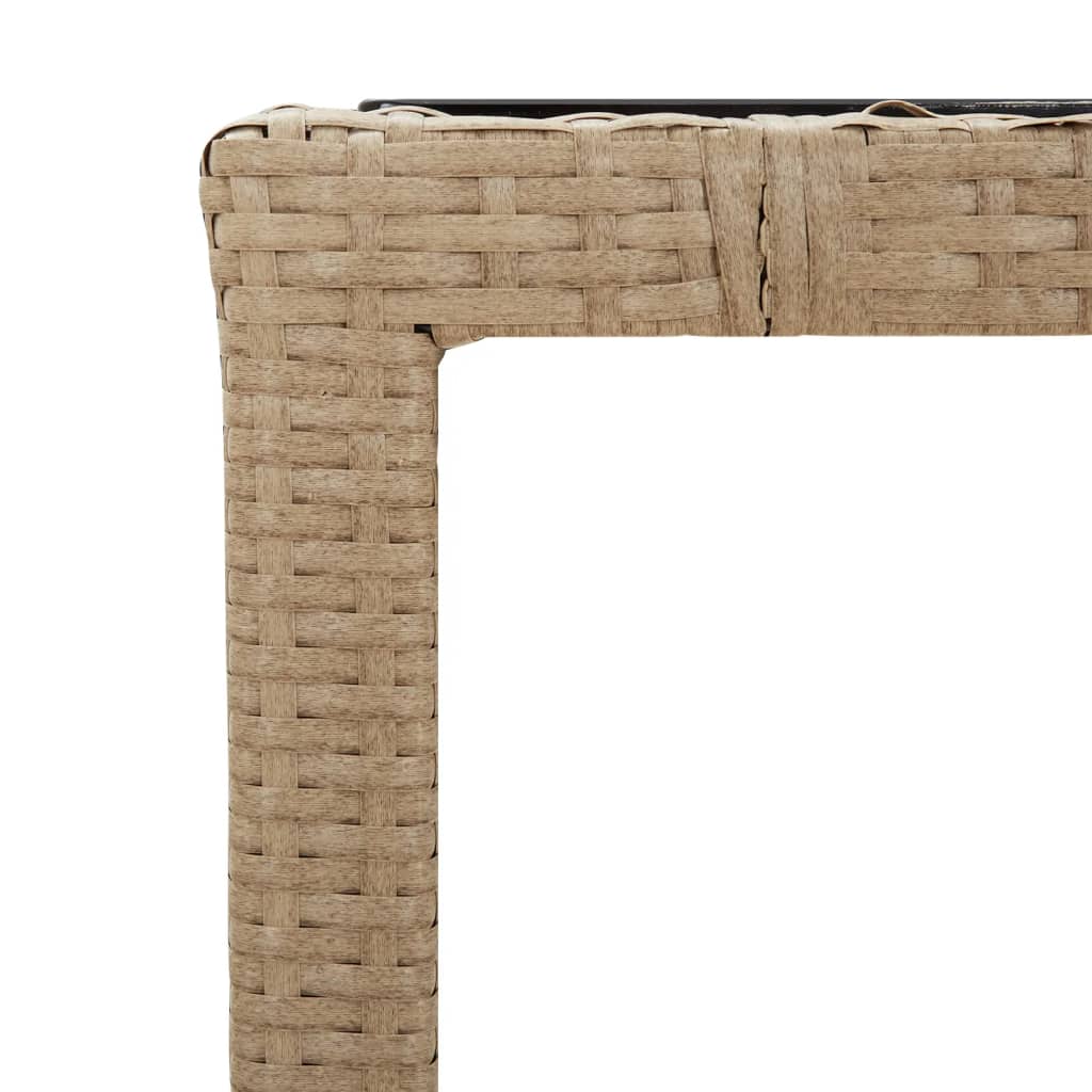 vidaXL 5-tlg. Garten-Bistro-Set mit Kissen Beige Poly Rattan