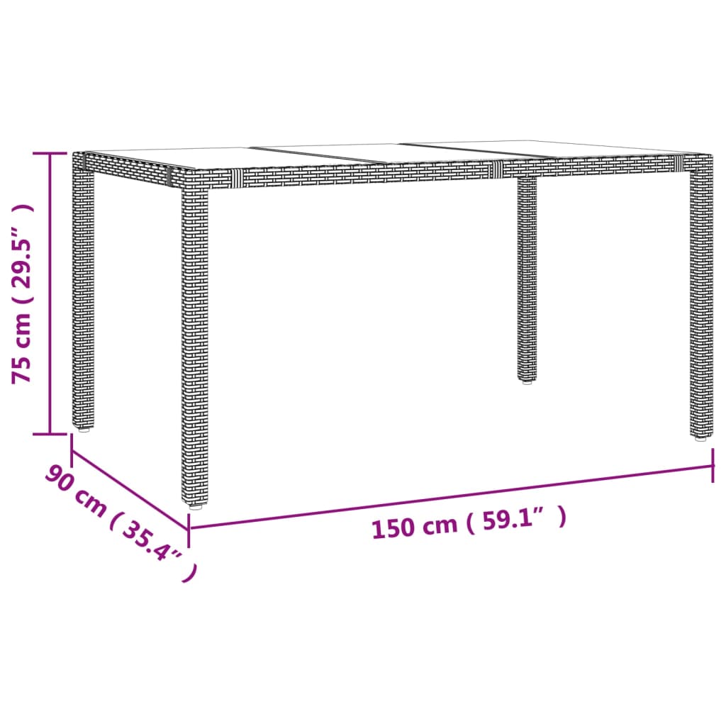 vidaXL 5-tlg. Garten-Bistro-Set mit Kissen Beige Poly Rattan