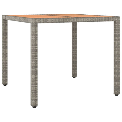 vidaXL 5-tlg. Garten-Bistro-Set mit Kissen Grau Poly Rattan