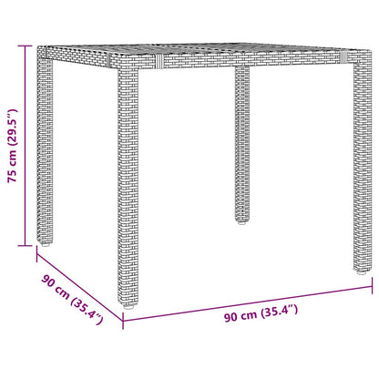 vidaXL 5-tlg. Garten-Bistro-Set mit Kissen Schwarz Poly Rattan