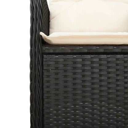 vidaXL 5-tlg. Garten-Bistro-Set mit Kissen Schwarz Poly Rattan