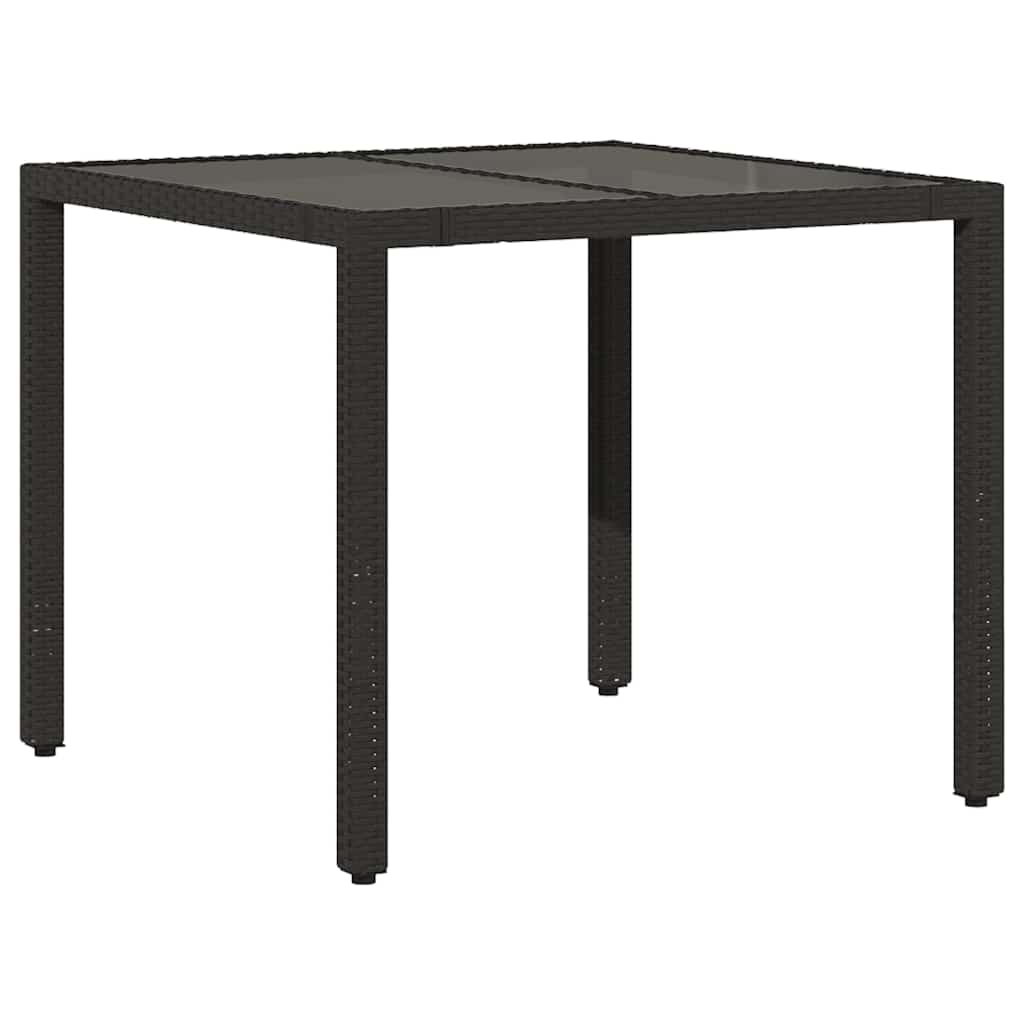 vidaXL 5-tlg. Garten-Bistro-Set mit Kissen Schwarz Poly Rattan